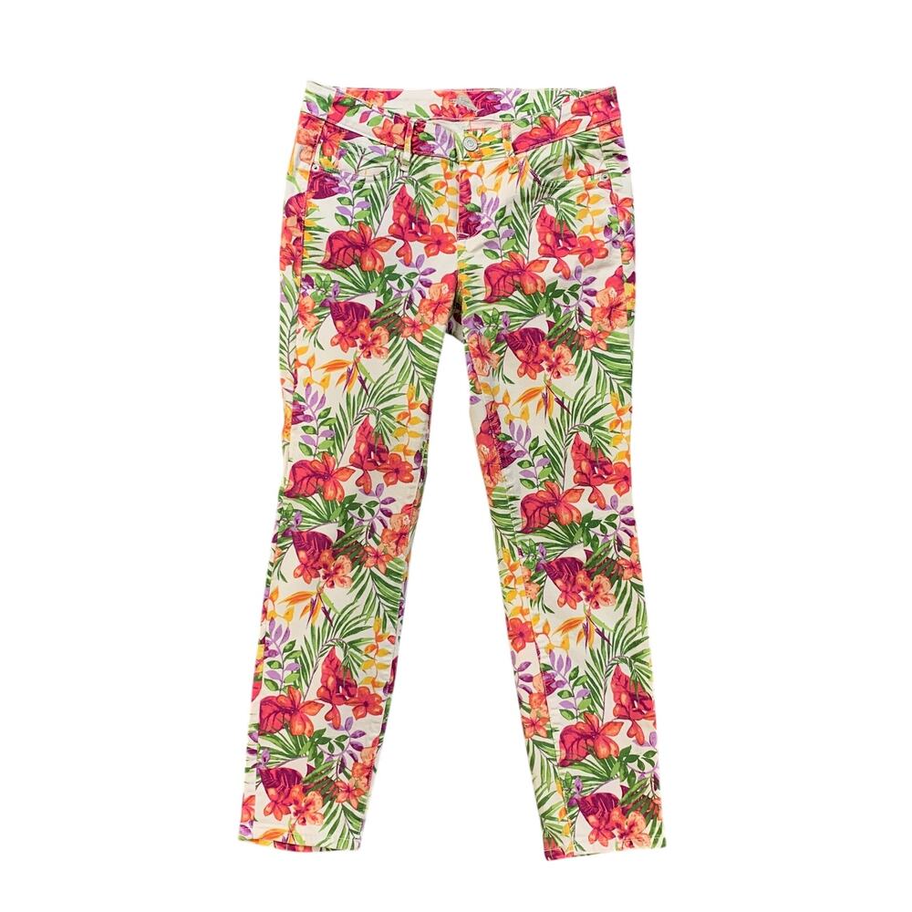 Tommy Bahama Jeans Women 27 Multi Marabella Blooms Ankle Skinny Tropical Pockets